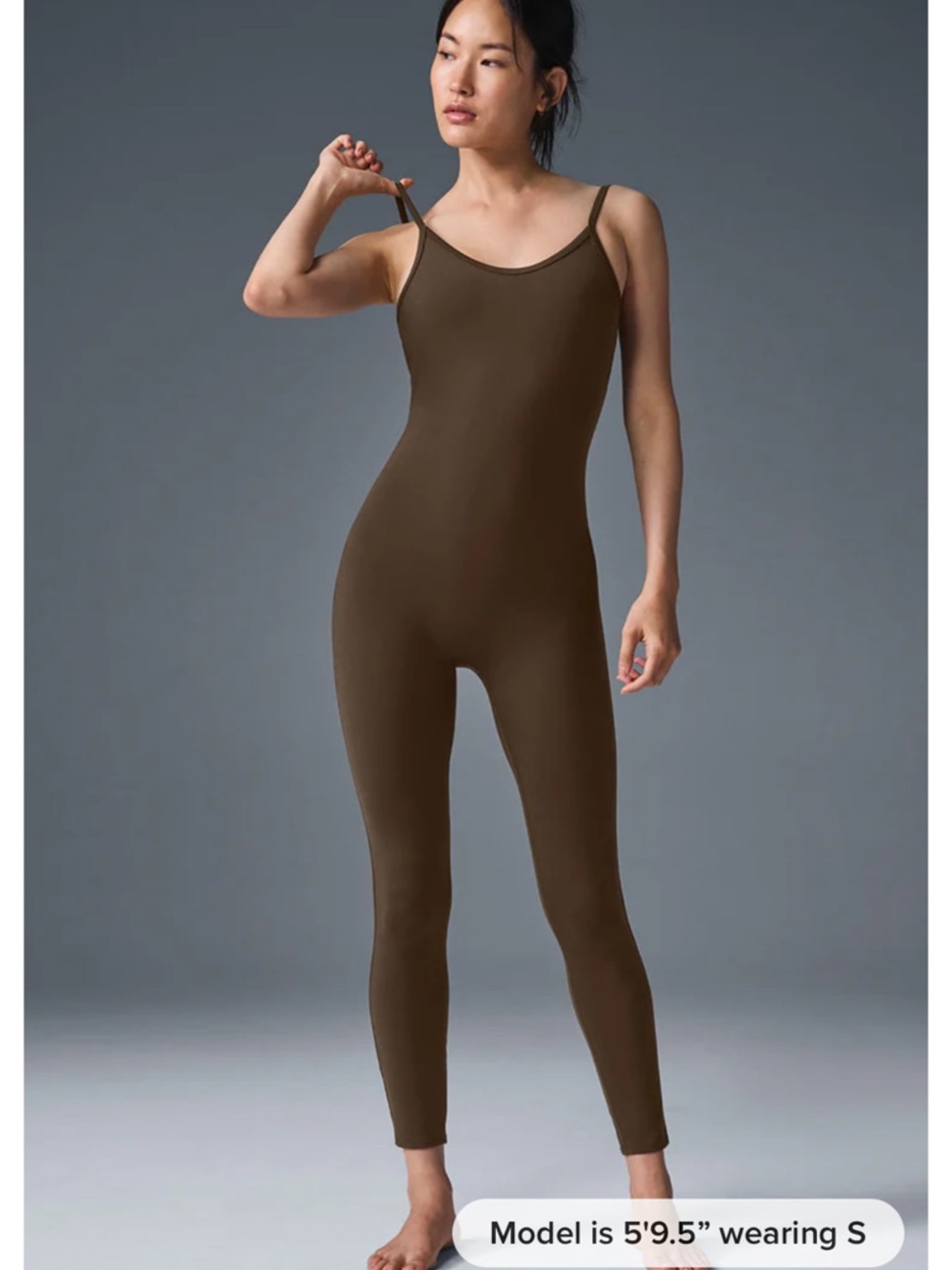 Alo Espresso Brown Airlift One-Piece Sculpting Jumpsuit
